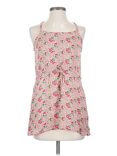 Pre-owned Tucker Sleeveless Silk Top Pink Halter Neckline Tops
