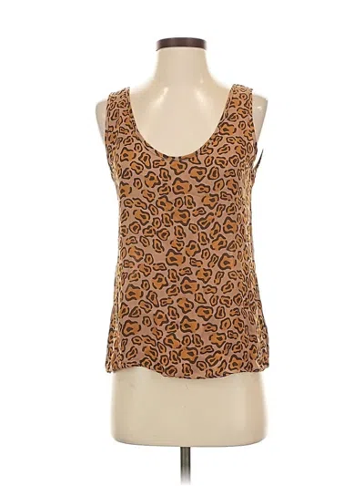 Pre-owned Tucker Sleeveless Top Brown Scoop Neck Tops