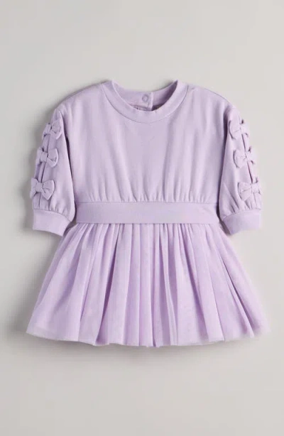 Tucker + Tate Babies'  Bow Puff Sleeve Fit & Flare Dress In Purple