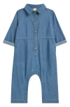 Tucker + Tate Cotton Chambray Romper In Blue