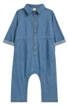 Tucker + Tate Cotton Chambray Romper In Blue Wash