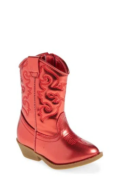 Tucker + Tate Cowboy Boot In Red Metallic