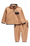 Tucker + Tate Cozy Fleece Sweater & Pants Set In Tan Tawny