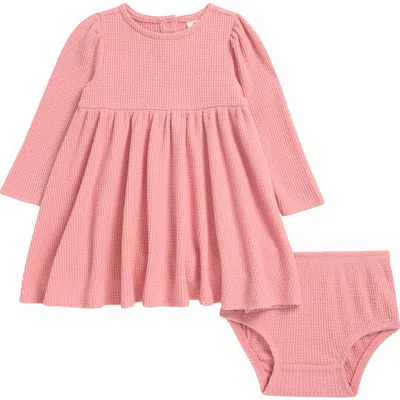 Tucker + Tate Babies'  Cozy Long Sleeve Dress & Bloomers In Pink Beauty