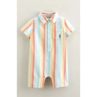 Tucker + Tate Babies'  Embroidered Cotton Polo Romper In Multi