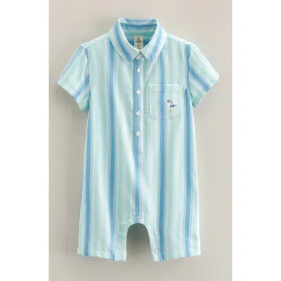 Tucker + Tate Babies'  Embroidered Cotton Polo Romper In Blue