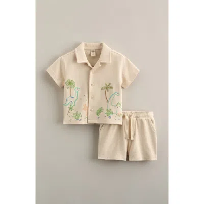 Tucker + Tate Babies'  Embroidered Knit Shirt & Shorts Set In Multi