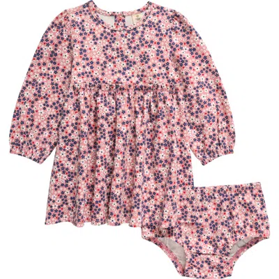 Tucker + Tate Babies'  Empire Waist Dress & Bloomers Set In Pink Beauty Heart Ditsy