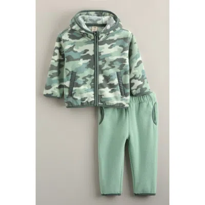 Tucker + Tate Babies'  Fleece Zip-up Hoodie & Pants Set In Green
