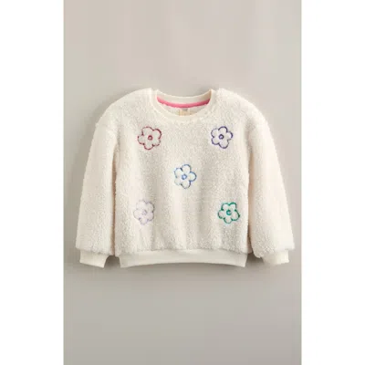 Tucker + Tate Babies'  Floral Embroidered Faux Fur Sweatshirt In Brown