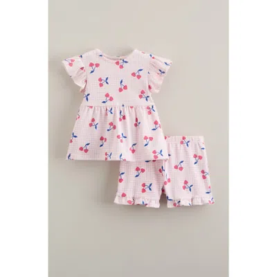 Tucker + Tate Babies'  Flutter Cotton T-shirt & Shorts Set In Pink