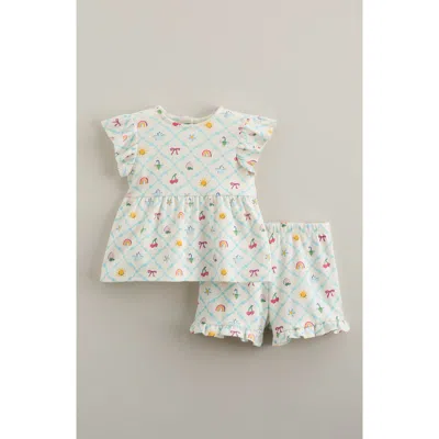 Tucker + Tate Babies'  Flutter Cotton T-shirt & Shorts Set In White
