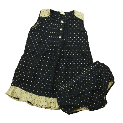 Pre-owned Tucker + Tate Kids' Girls Navy Hearts Dress In Blue
