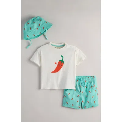 Tucker + Tate Babies'  Graphic Print T-shirt, Shorts & Bucket Hat Set In Multi