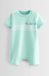 Tucker + Tate Graphic Romper In Green Yucca Pigeons On A Wire