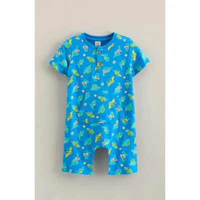 Tucker + Tate Babies'  Henley Pocket Romper In Blue