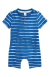 Tucker + Tate Babies' Henley Pocket Romper In Blue Memory Jill Stripe