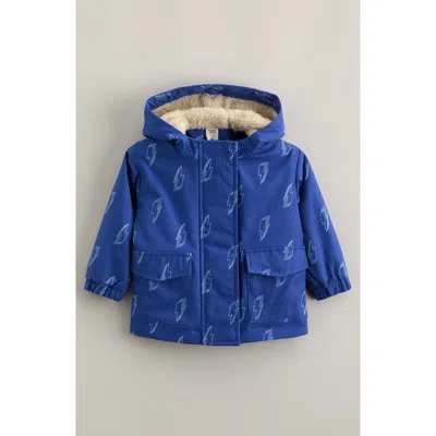 Tucker + Tate Babies'  High Pile Fleece Lined Hooded Raincoat In Blue