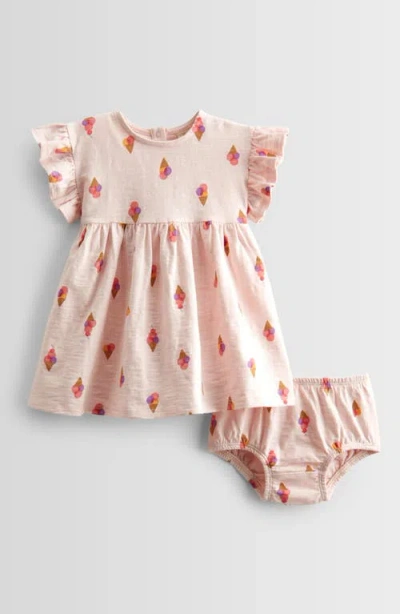 Tucker + Tate Babies'  Ice Cream Print Cotton Dress & Bloomers In Pink Balm Gelato