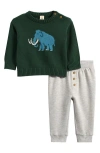 Tucker + Tate Babies'  Jacquard Sweater & Pants Set In Green Pinecone Mammoth- Grey