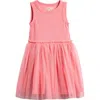Tucker + Tate Kid's Mixed Media Tutu Dress In Pink Geranium