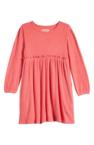 Tucker + Tate Kid's Ruffle Long Sleeve Dress In Coral Sugar