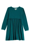 Tucker + Tate Kid's Ruffle Long Sleeve Dress In Green Storm