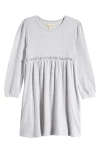 Tucker + Tate Kid's Ruffle Long Sleeve Dress In Grey Light Heather