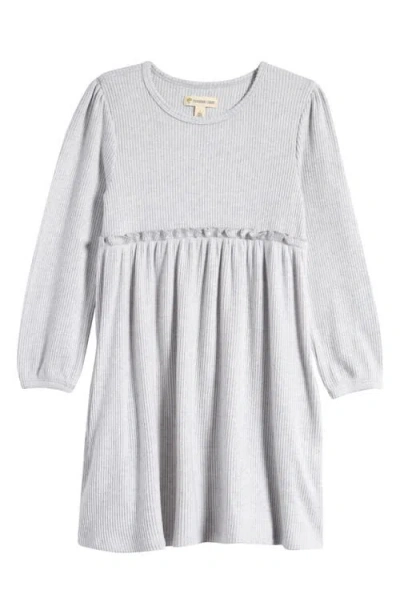 Tucker + Tate Kid's Ruffle Long Sleeve Dress In Grey Light Heather