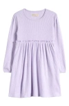 Tucker + Tate Kid's Ruffle Long Sleeve Dress In Purple Petal