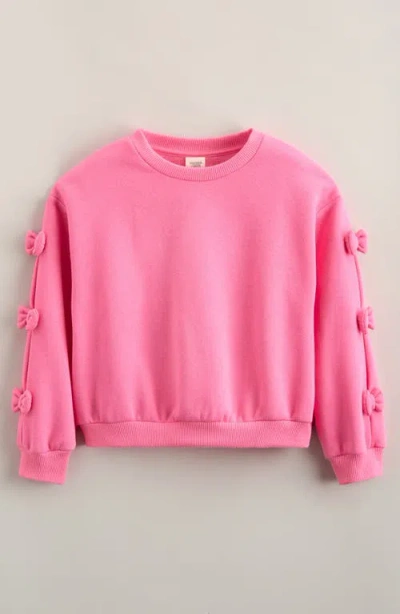 Tucker + Tate Kids' Bow Cotton Blend Sweatshirt In Pink