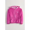 Tucker + Tate Kids' Bow Embroidered Velour Full Zip Hoodie In Pink