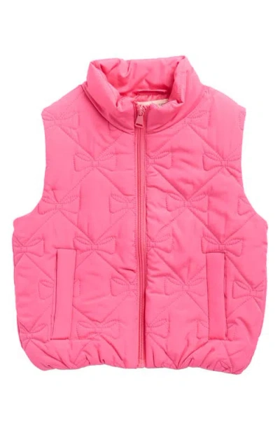 Tucker + Tate Kids' Bow Quilted Puffer Vest In Pink