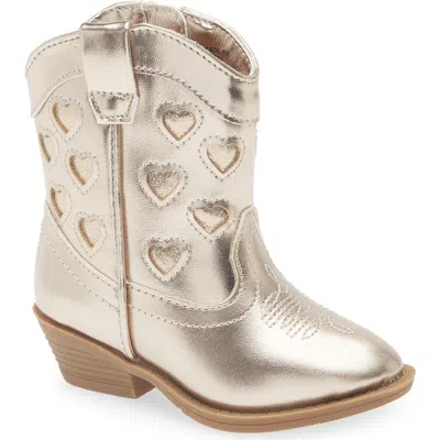 Tucker + Tate Kids' Cade Heart Western Boot In Gold Metallic