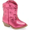 Tucker + Tate Kids' Cade Heart Western Boot In Pink Prism Metallic