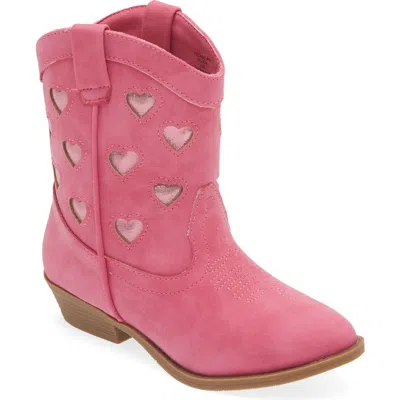 Tucker + Tate Kids' Cade Heart Western Boot In Pink Rapture