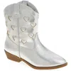 Tucker + Tate Kids' Cade Heart Western Boot In Silver Metallic