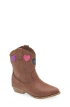Tucker + Tate Kids' Clarra Heart Western Boot In Brown