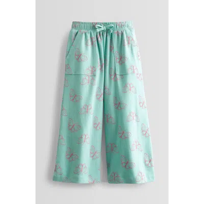 Tucker + Tate Kids' Cotton Wide Leg Pants In Green Yucca Simple Butterflies