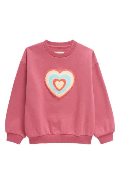 Tucker + Tate Kids' Cozy Sweatshirt In Pink Malaga Rainbow Pop Heart