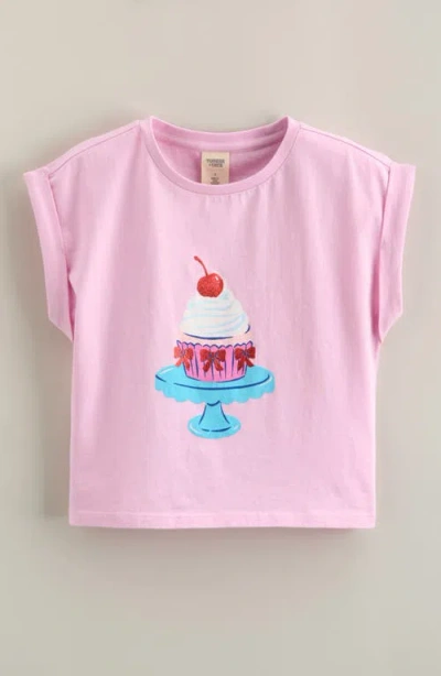 Tucker + Tate Kids' Cuffed Graphic T-shirt In Pink