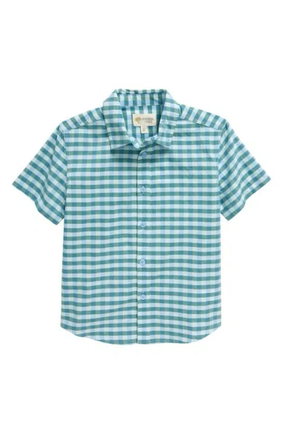 Tucker + Tate Kids' Dayton Woven Print Button-up Shirt In Blue Placid Playground Check