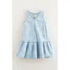 Tucker + Tate Kids' Denim Drop Waist Dress In Light Indigo Wash Danny Floral