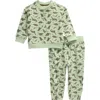 Tucker + Tate Babies'  Dinosaur Print Henley Sweatshirt & Sweatpants Set In Green Frozen Paper Dinos