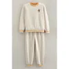 Tucker + Tate Kids' Embroidered Fleece Crewneck Sweatshirt & Joggers Set In Neutral