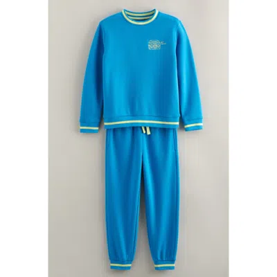 Tucker + Tate Kids' Embroidered Fleece Crewneck Sweatshirt & Joggers Set In Blue