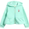 Tucker + Tate Kids' Embroidered Peplum Zip-up Hoodie In Green Yucca Ice Cream