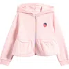 Tucker + Tate Kids' Embroidered Peplum Zip-up Hoodie In Pink Balm Strawberry