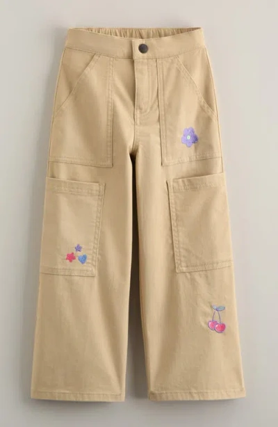 Tucker + Tate Kids' Embroidered Straight Leg Cargo Pants In Nude