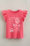 Tucker + Tate Kids' Flutter Sleeve Cotton Graphic T-shirt In Pink